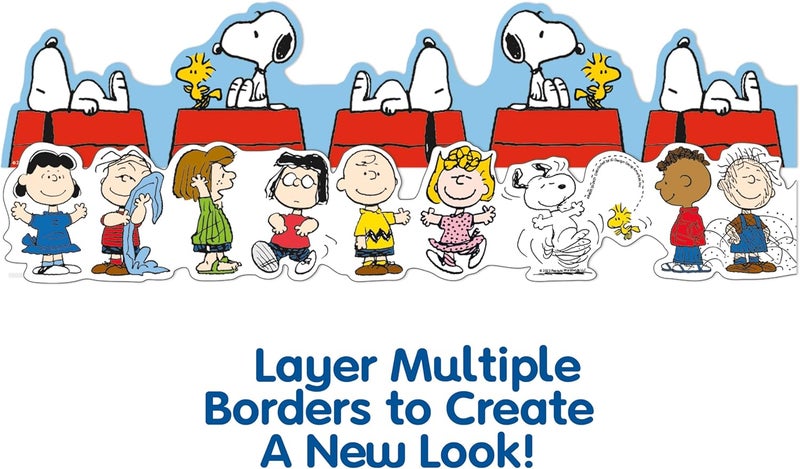 EUREKA Peanuts Snoopy Doghouse Extra Wide Decorative Classroom and Bulletin Board Trim for Teachers, 3.25" Wide, 12 Strips for 37 Total Feet - Image 5